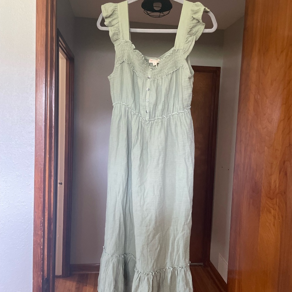 H&M Sage Green Smocked Dress